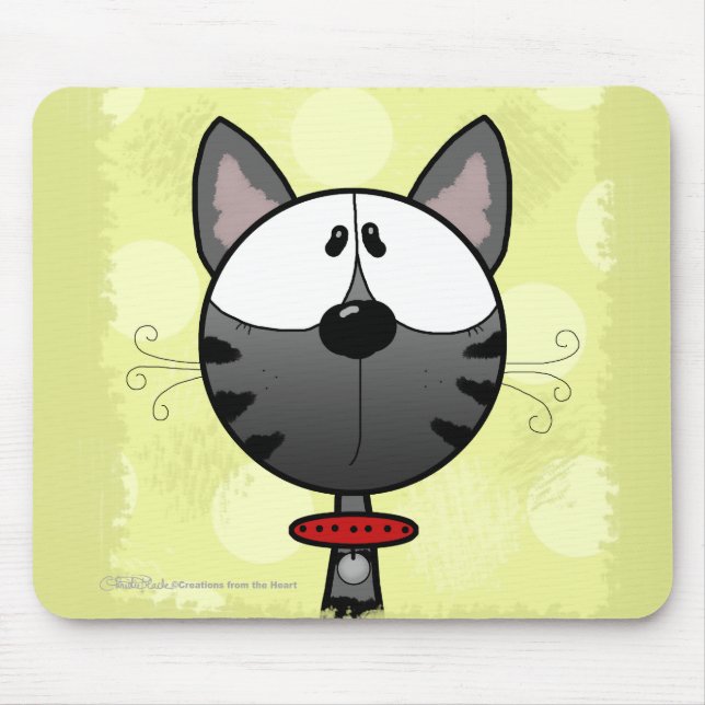Gray Striped Kitty Mouse Pad (Front)