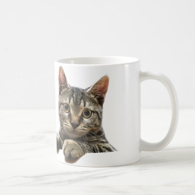 Gray Striped Tabby Cat Mug (Right)