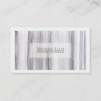 Gray Striped Watercolor Business Card