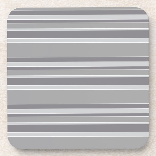 Gray stripes beverage coaster (Front)