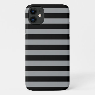 Gray Stripes, Black Stripes, Striped Pattern iPhone 11 Case