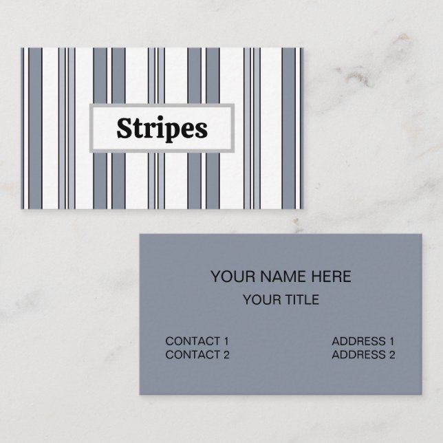 Gray Stripes Business Card (Front/Back)