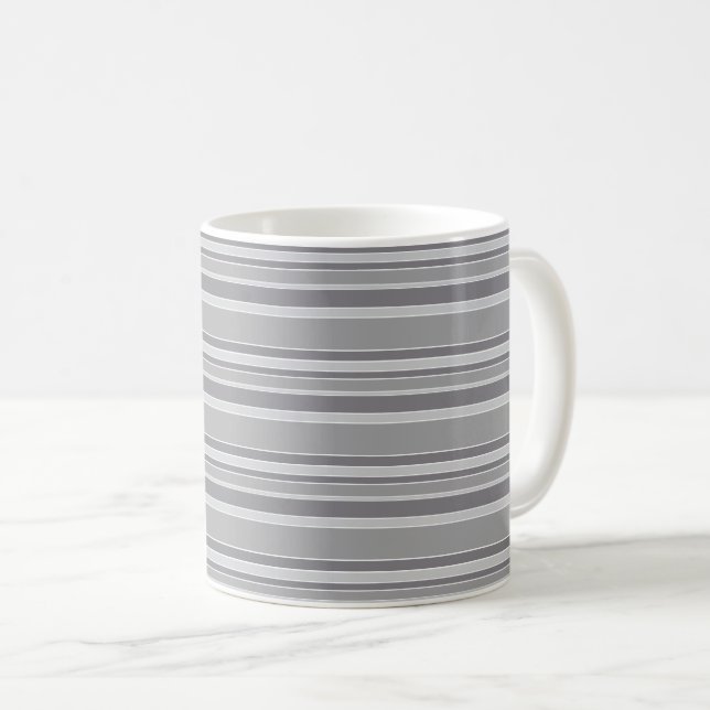 Gray stripes coffee mug (Front Right)