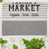 Gray Stripes Custom Farmer's Market | Farmhouse Towel (Folded)