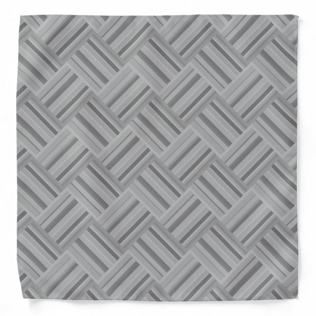 Gray stripes diagonal weave pattern bandana (Front)