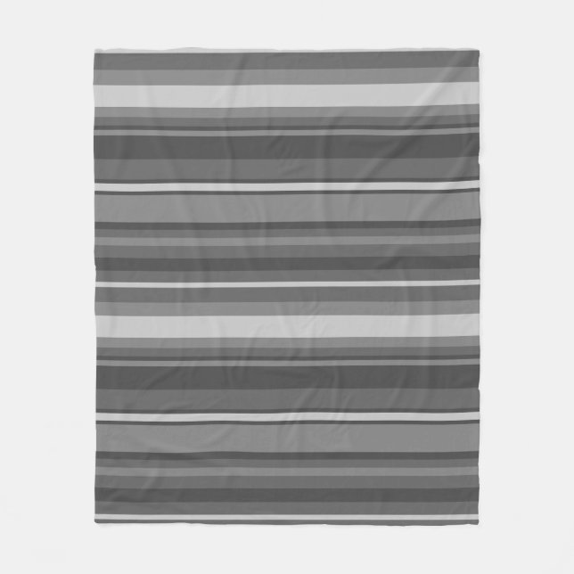Gray stripes fleece blanket (Front)