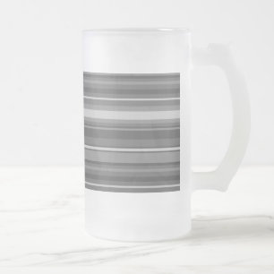 Gray stripes frosted glass beer mug