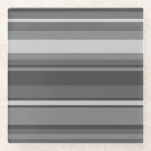 Gray stripes glass coaster
