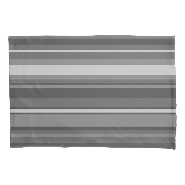 Gray stripes pillowcase (Front)