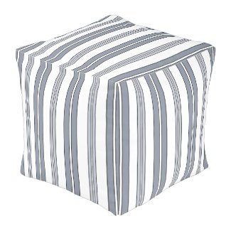 Gray Stripes Pouf