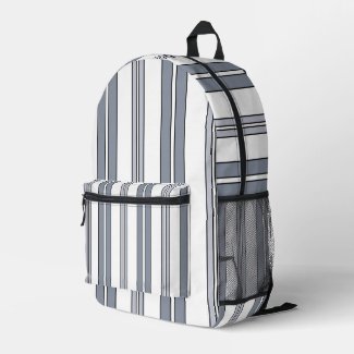 Gray Stripes  Printed Backpack