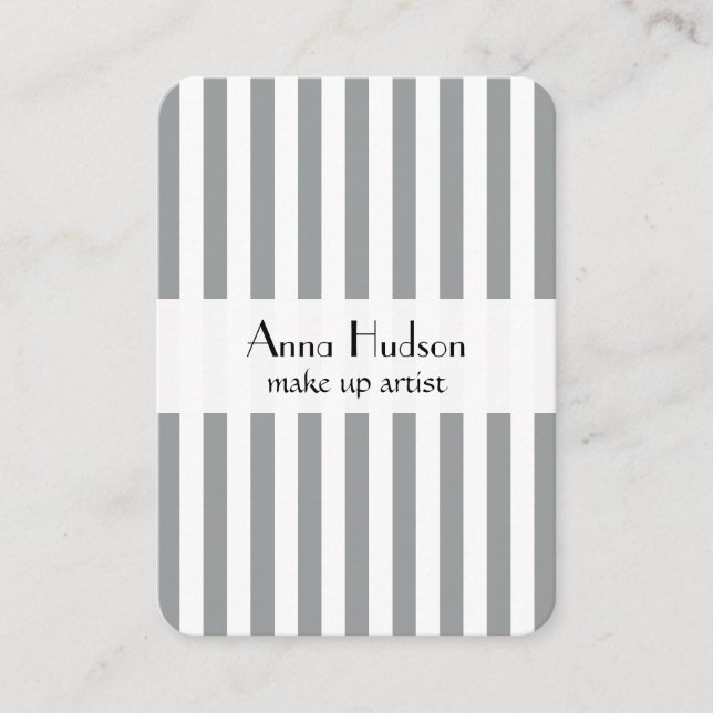 Gray Stripes, Purple Stripes, Striped Pattern Business Card (Front)