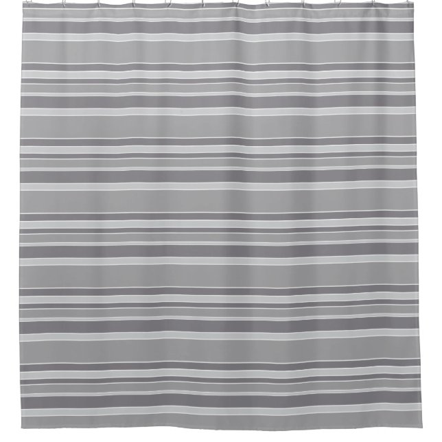 Gray stripes shower curtain (Front)