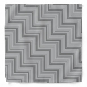 Gray stripes stairs pattern bandana