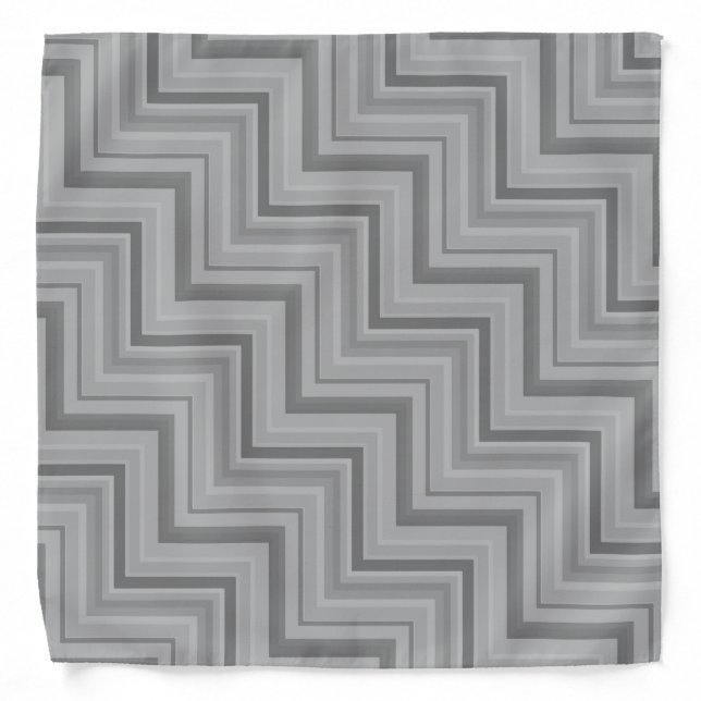 Gray stripes stairs pattern bandana (Front)