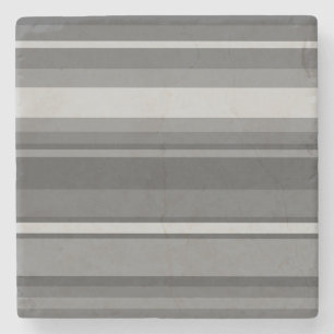 Gray stripes stone coaster