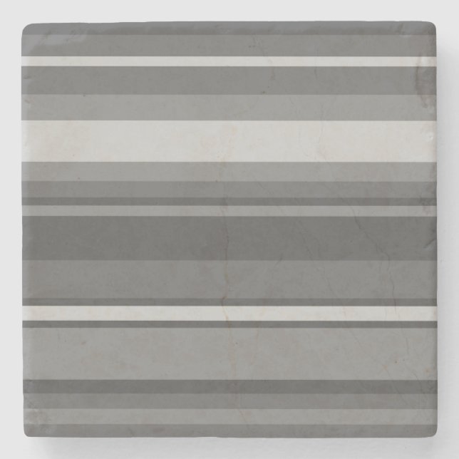 Gray stripes stone coaster (Front)
