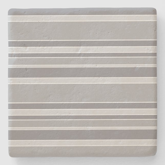 Gray stripes stone coaster (Front)