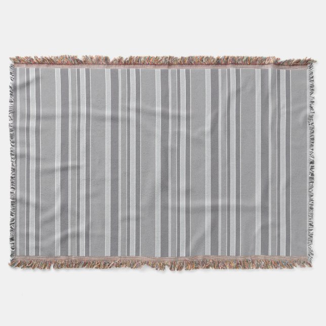 Gray stripes throw blanket (Front)