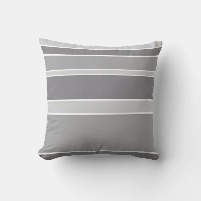 Gray stripes throw pillow (Front)