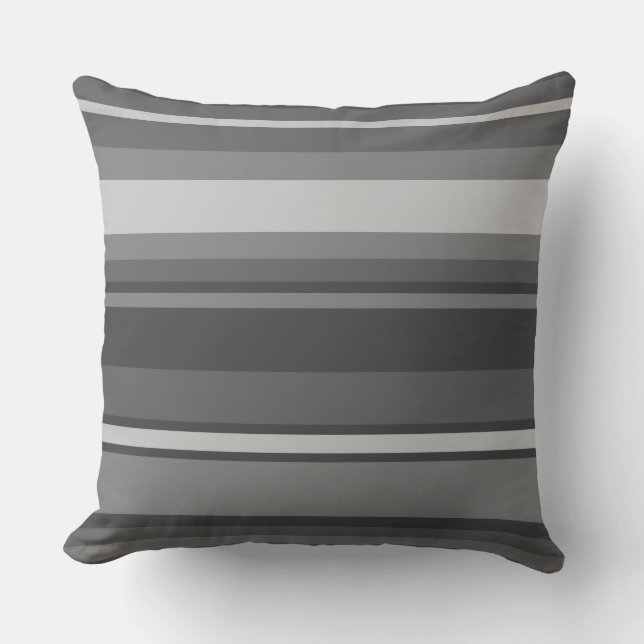 Gray stripes throw pillow (Front)