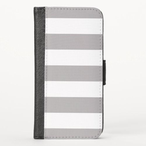 Gray Stripes White Stripes Striped Pattern iPhone X Wallet Case