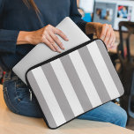 Gray Stripes, White Stripes, Striped Pattern Laptop Sleeve<br><div class="desc">Elegant,  stylish and sophisticated stripes in gray and white color. Modern and trendy gift,  perfect for the stripes lover in your life.</div>