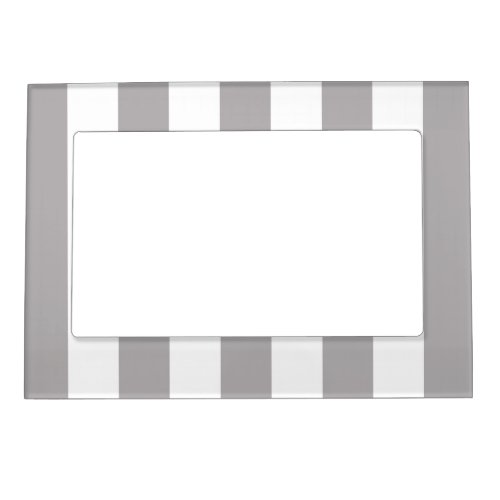 Gray Stripes White Stripes Striped Pattern Magnetic Frame
