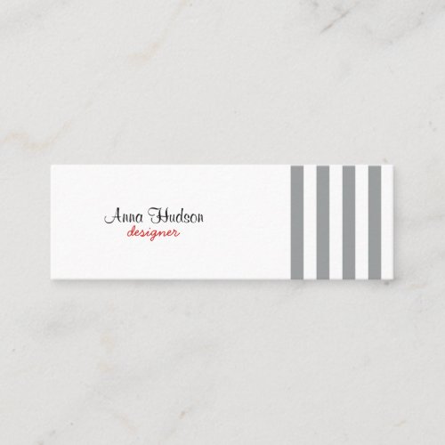 Retro Chic Artistic Lines Stripes White Gray Business Card Templates