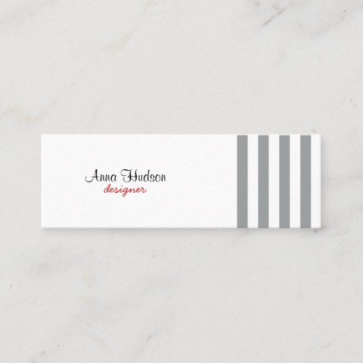 Customizable Retro Chic Artistic Lines Stripes White Gray Business Card Templates