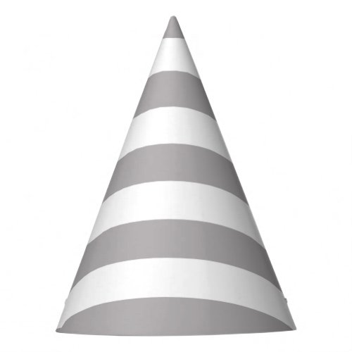 Gray Stripes White Stripes Striped Pattern Party Hat