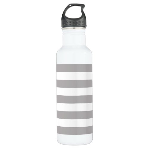 Gray Stripes White Stripes Striped Pattern Stainless Steel Water Bottle