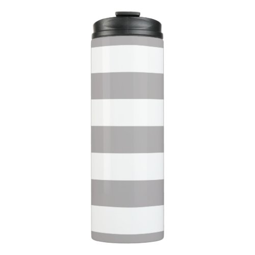 Gray Stripes White Stripes Striped Pattern Thermal Tumbler