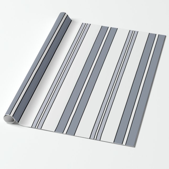 Gray Stripes Wrapping Paper (Unrolled)