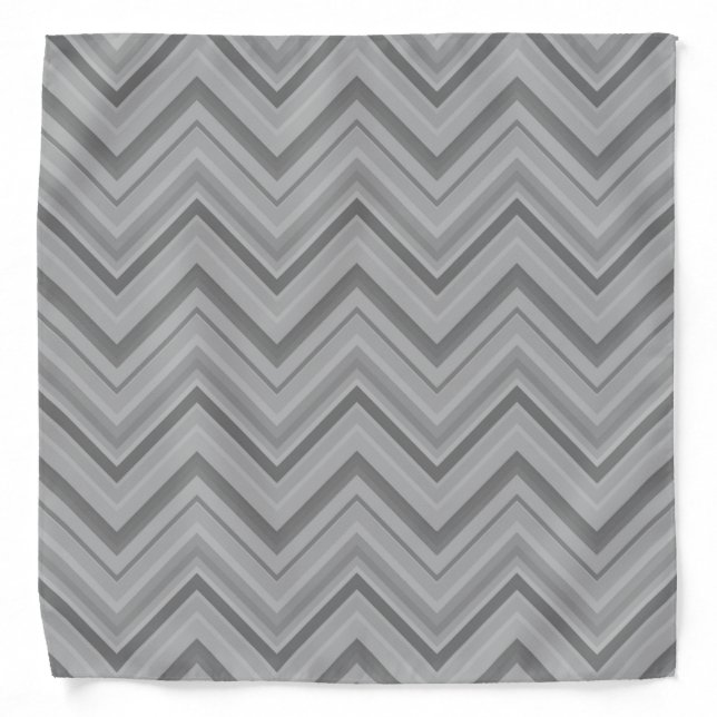 Gray stripes zigzag pattern bandana (Front)