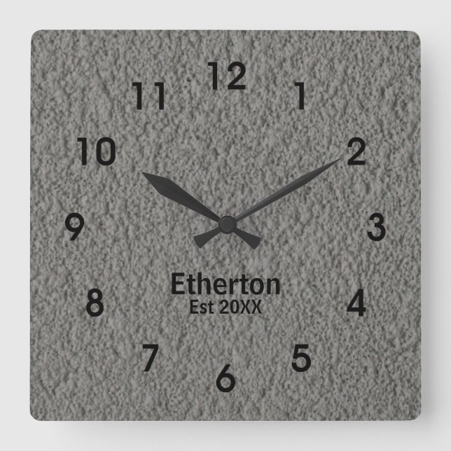 Gray Stucco Pattern Acrylic Wall Clock (Front)
