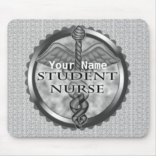 Gray Student Nurse custom name mouse pad