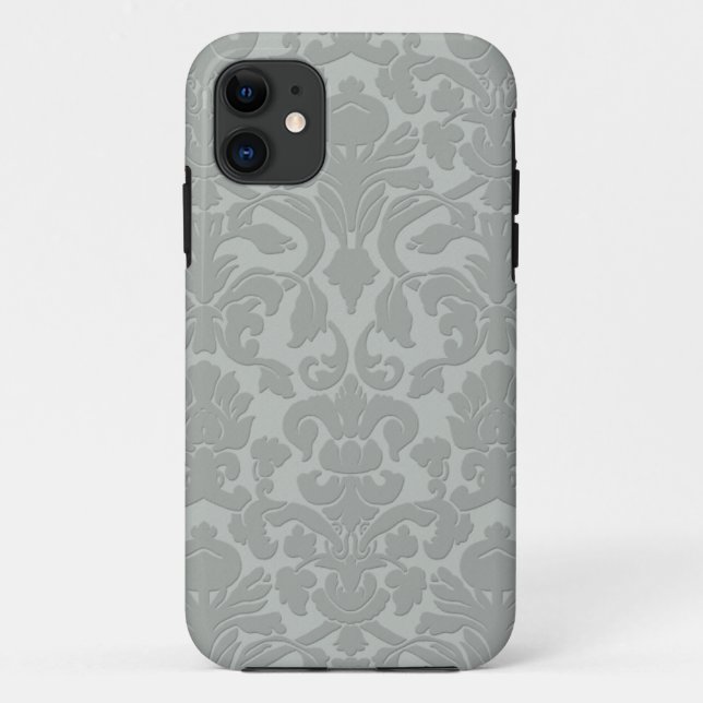 Gray Subtle Embossed Style Damask iPhone 5 Case (Back)