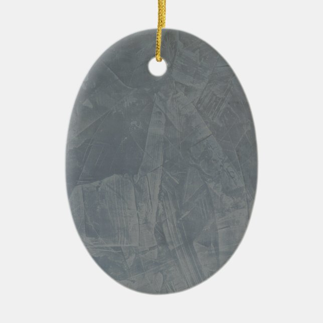 Gray Suede Ceramic Ornament (Front)
