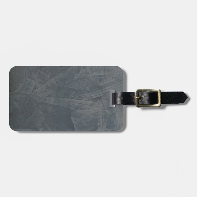 Gray Suede Luggage Tag (Front Horizontal)
