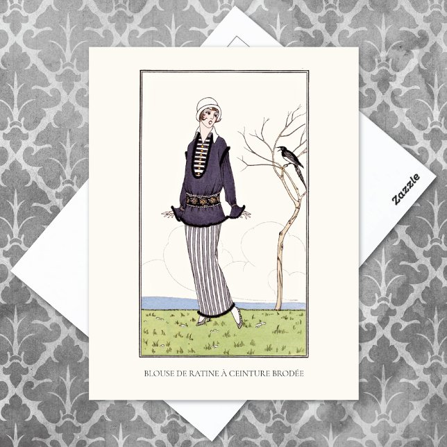 Gray Suit French Fashion Plate Illustration Postcard (Creator Uploaded)