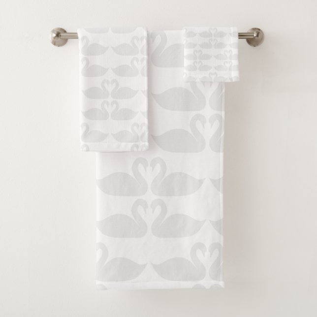 Gray swan minimalist pattern towel set (Insitu)