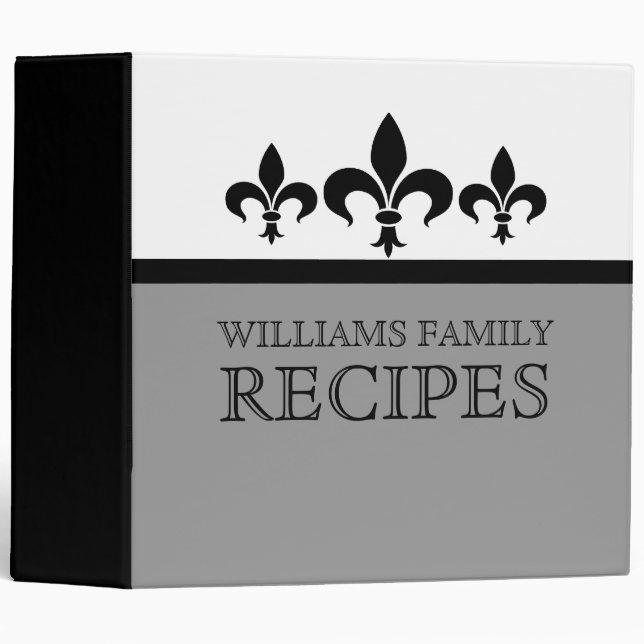 Gray Swanky Fleur De Lis (2 inch) Binder (Front/Spine)