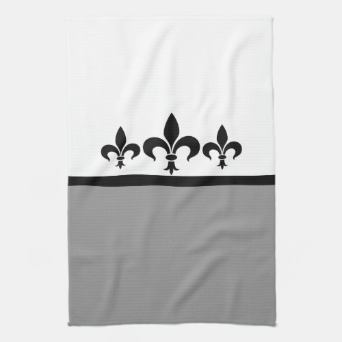 Gray Swanky Fleur De Lis Towel