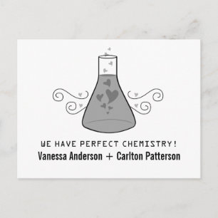 Gray Sweet Chemistry Save the Date Postcard