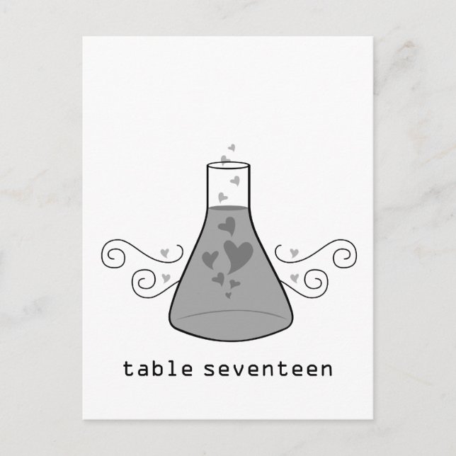 Gray Sweet Chemistry Table Number Postcard (Front)