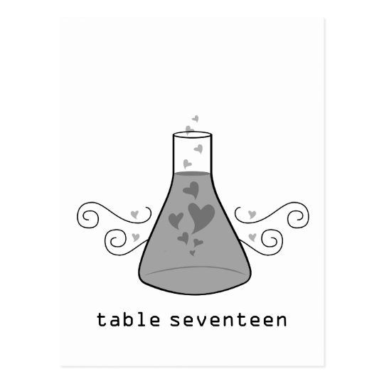 Gray Sweet Chemistry Table Number Postcard