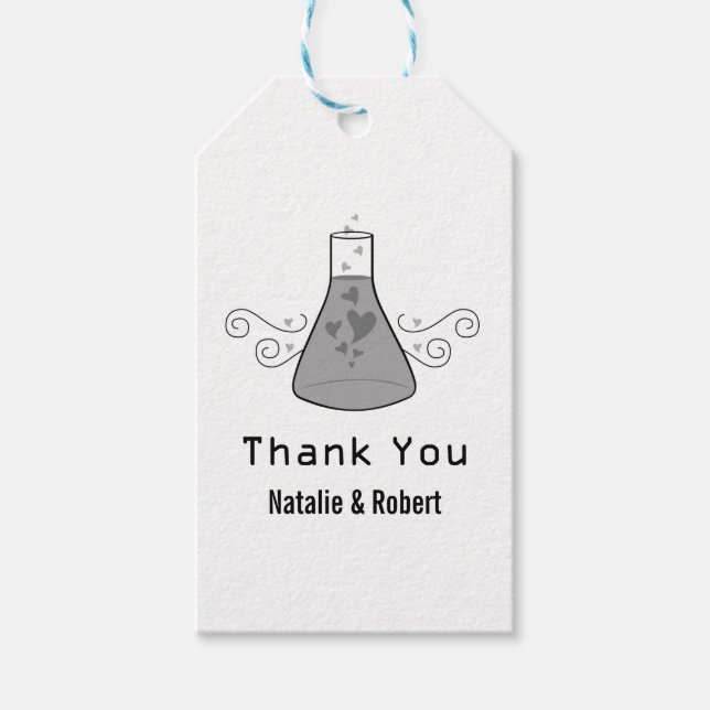 Gray Sweet Chemistry Wedding Gift Tags (Front)