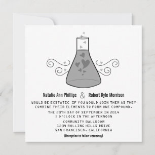 Gray Sweet Chemistry Wedding Invite