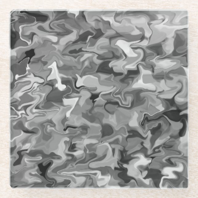 Gray Swirl Glass Coaster (Front)